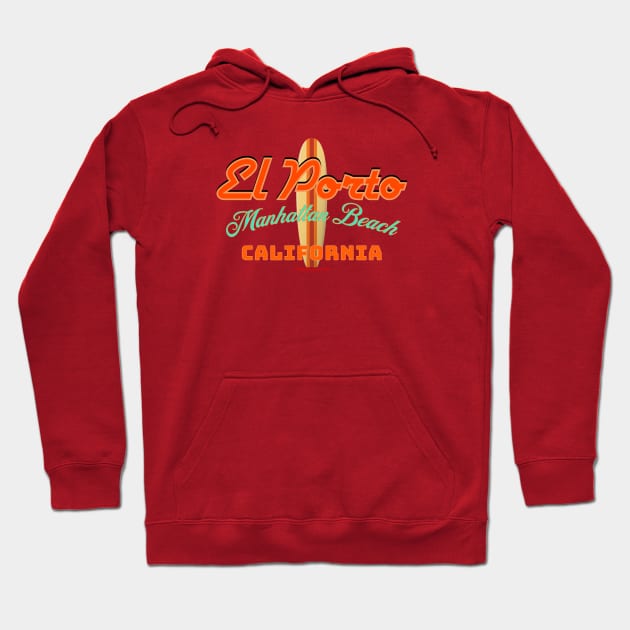 El Porto Manhattan Beach: California Surf Breaks Hoodie by Kytchensync